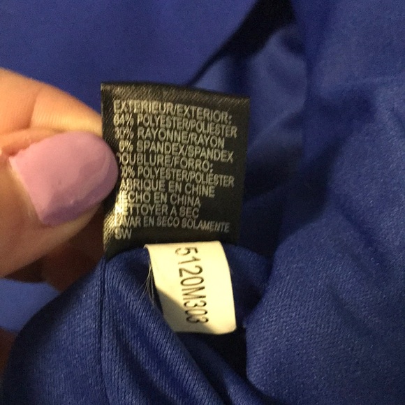 Tahari ASL Blue & Black Sheath Midi Dress Size 4 - Picture 10 of 10